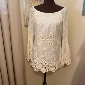 Union of Angels lightweight white cotton tunic